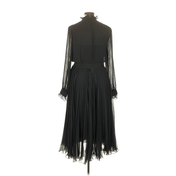 NWT Polo Ralph Lauren Anabelle Midi in Black Georgette Pleated Dress 14 $498 - Picture 10 of 10